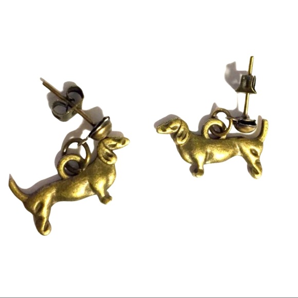 Weenie Dog Dachshund earrings - Picture 1 of 3